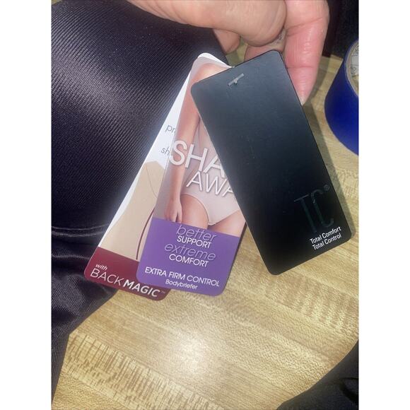 New TC Fine Intimates Back Magic Bodybriefer Shape Away Extra Firm Black Sz 34C - Picture 9 of 10